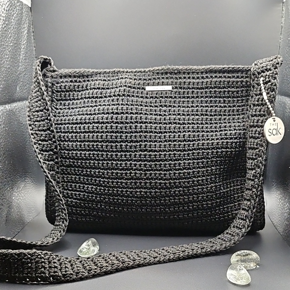 The Sak Black Crochet Crossbody Bag